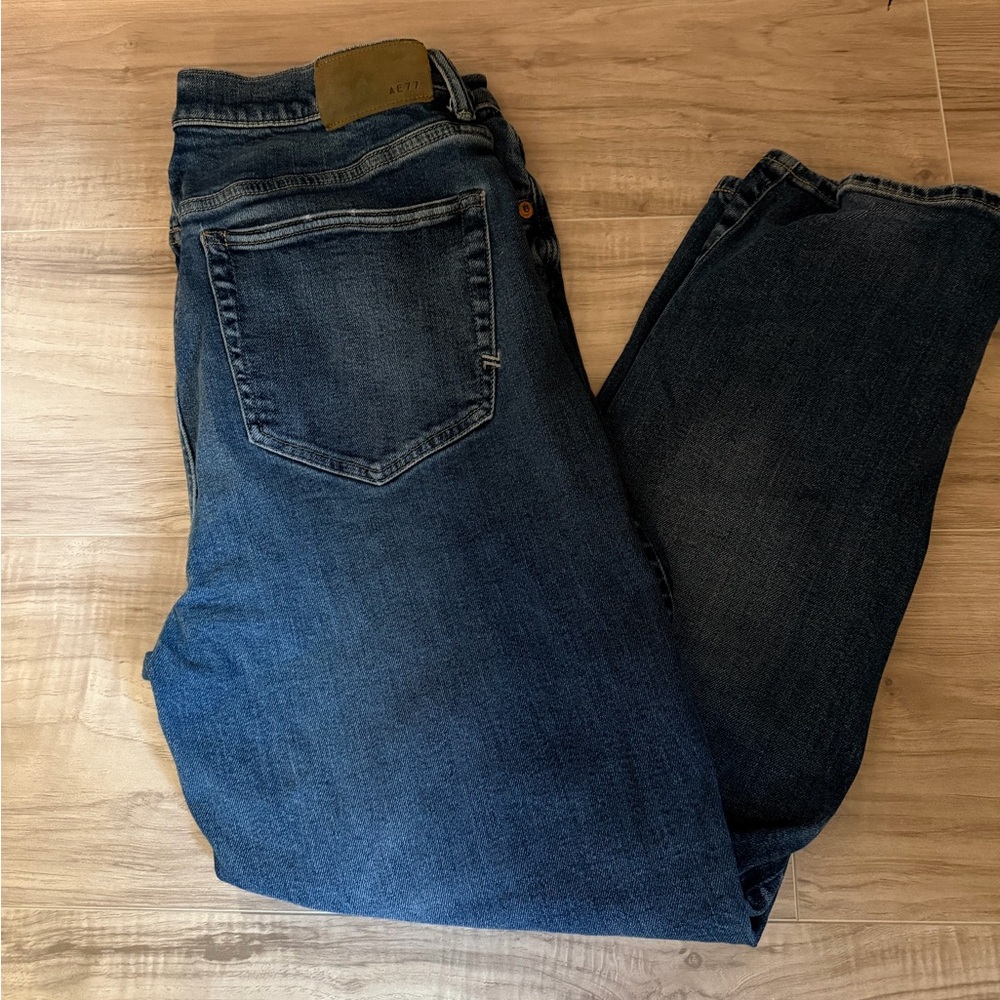 American Eagle Outfitters Women's Dark Blue Straight Jeans